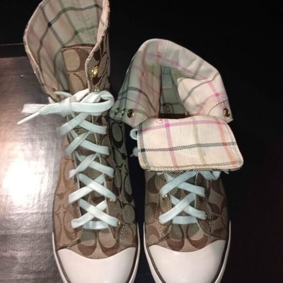 coach hightop canvas sneakers size 8 1/2 - Picture 3 of 6